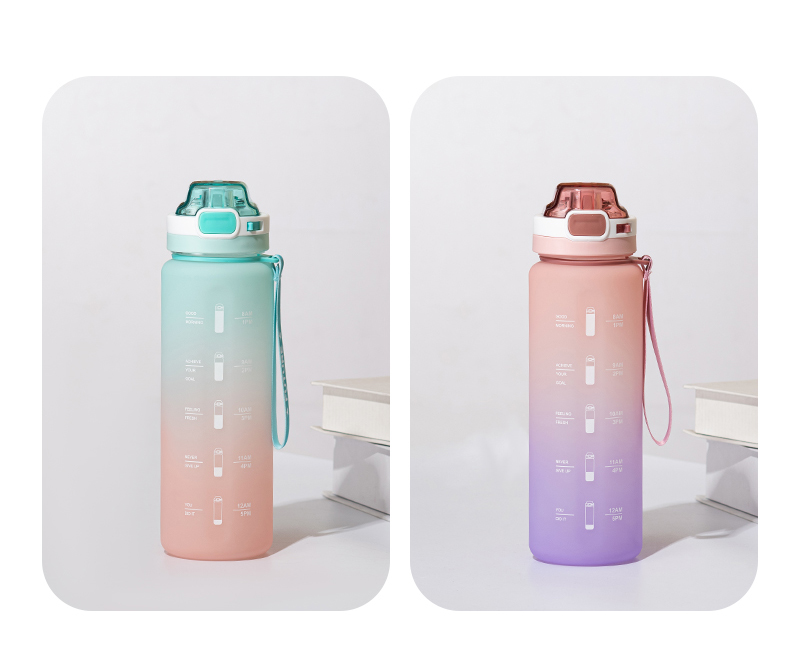 1000ML亿本甄选太空塑料杯弹跳盖直饮水杯（OPP袋）