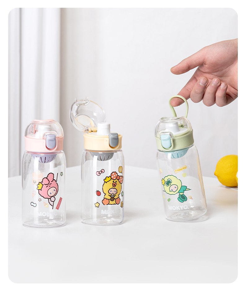 450ML皇冠猴弹盖塑料杯学生卡通可爱便携随手杯(彩盒）