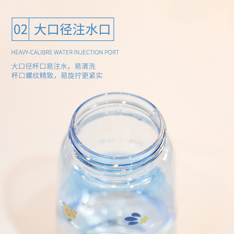 420ML卡通太空人塑料杯微景观便携手提水杯(彩盒）