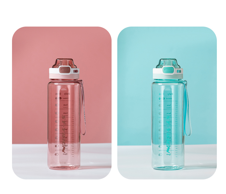 1000ML亿本叙语太空塑料杯弹跳盖直饮水杯(OPP袋）