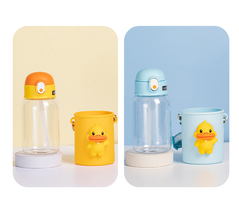 600ML叫叫鸭太空塑料杯可爱少女心学生水杯子（彩盒）