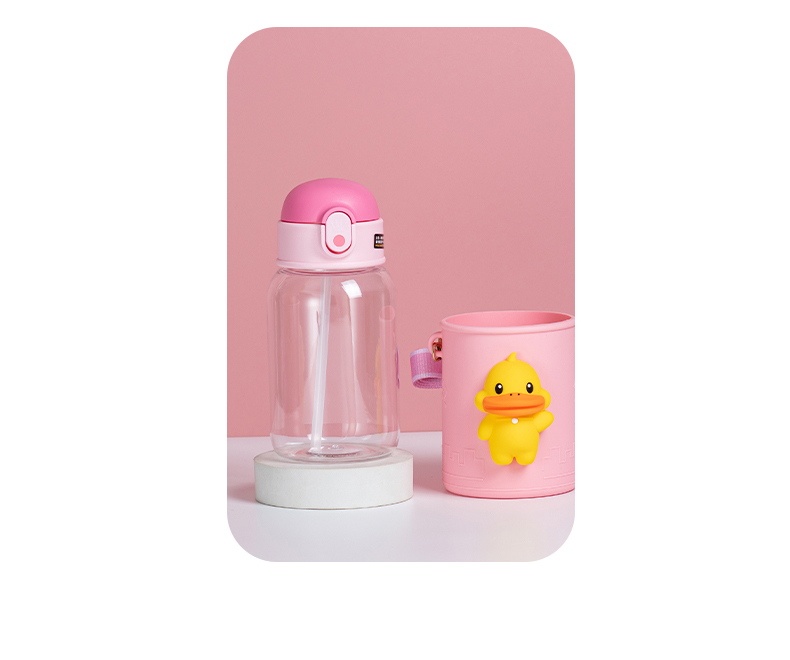 600ML叫叫鸭太空塑料杯可爱少女心学生水杯子（彩盒）