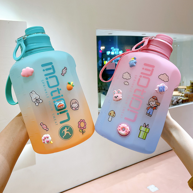 2460ML磨砂吨吨桶塑料杯大容量渐变色水壶（TPE袋）