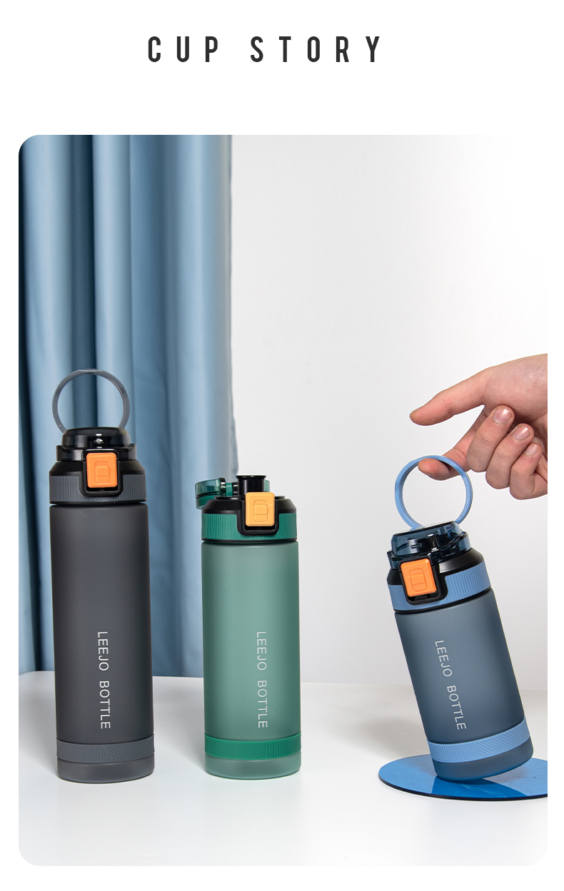 900ML立卓炫彩磨砂运动塑料杯便携太空杯（OPP袋）