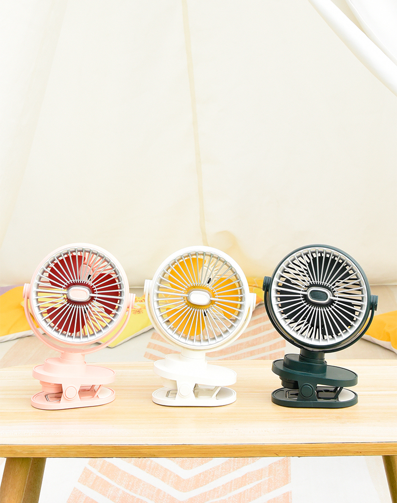 夹子摇头灯光风扇