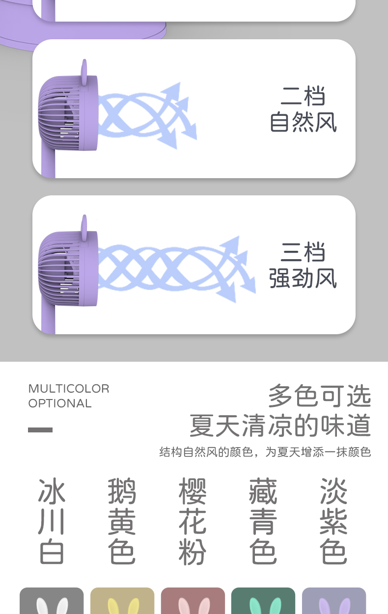 小号兔子桌面循环扇