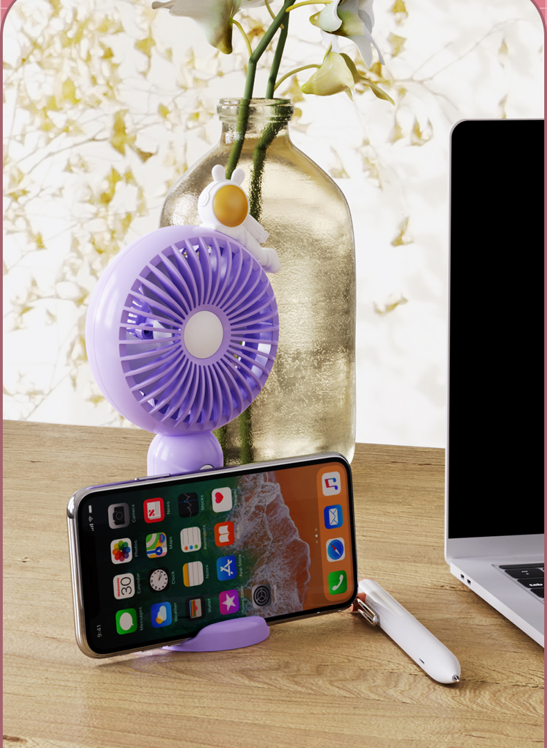 兔子闪灯手持风扇