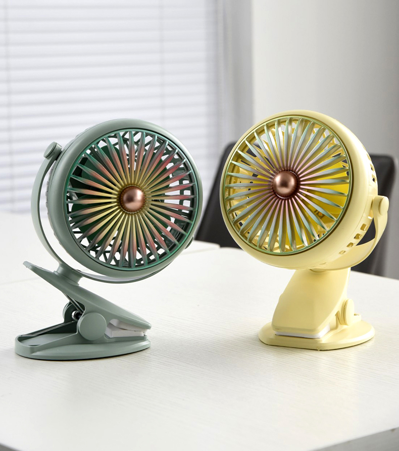直网简约夹子带灯风扇（渐变色系）