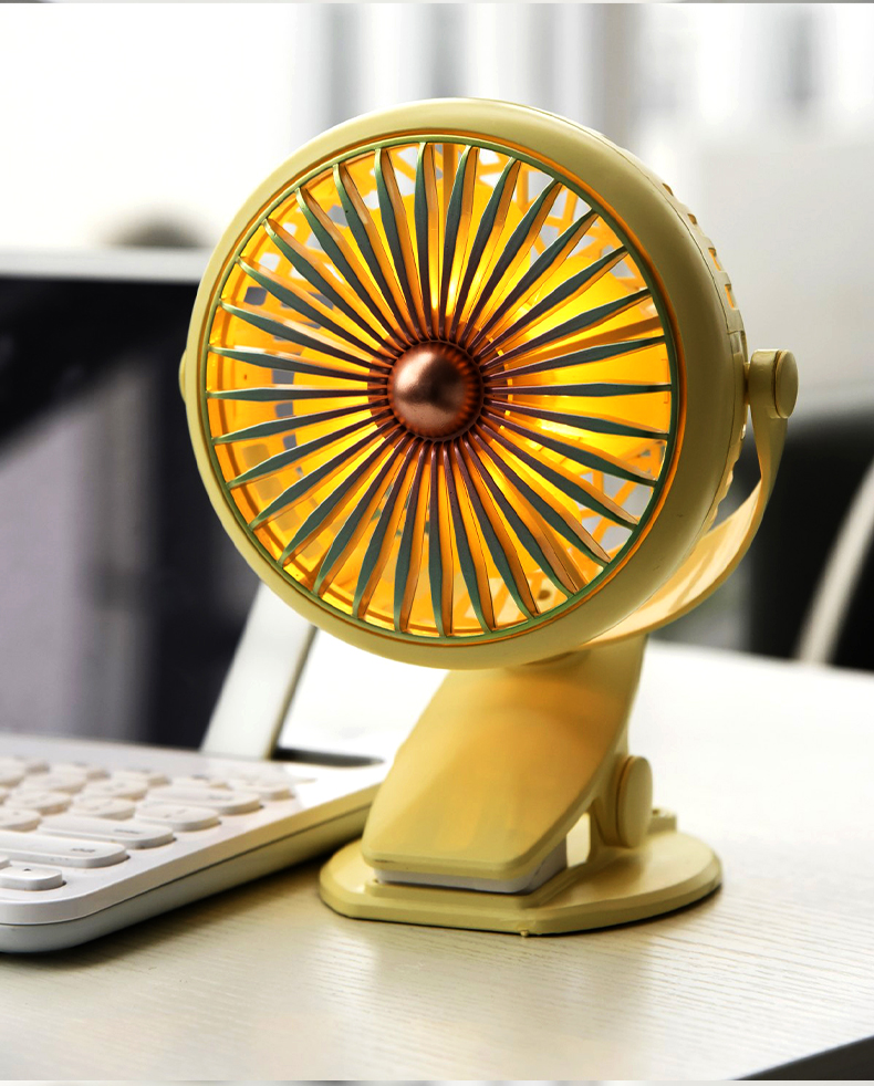直网简约夹子带灯风扇（渐变色系）