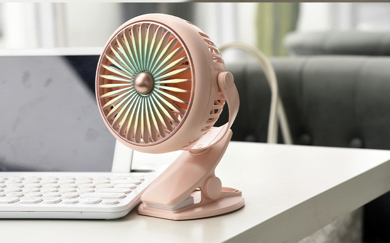 直网简约夹子带灯风扇（渐变色系）