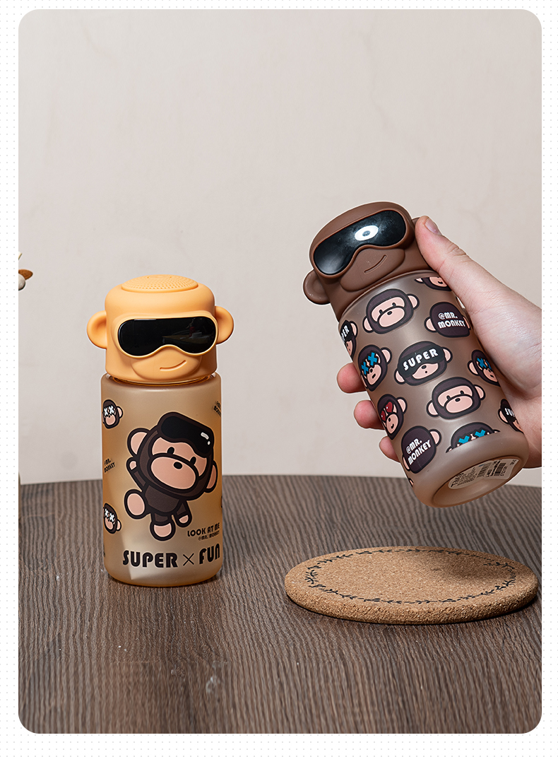 460MLSuper monkey塑料杯可爱时尚杯随手杯（彩盒）
