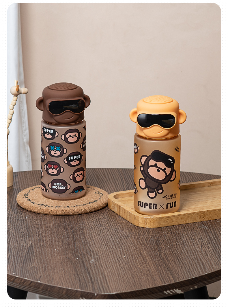 460MLSuper monkey塑料杯可爱时尚杯随手杯（彩盒）