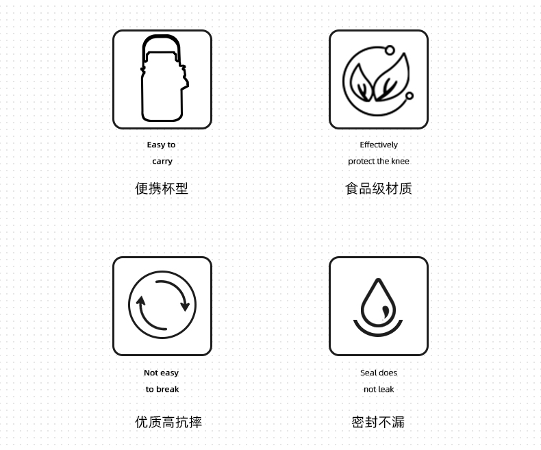 1300ML方形双饮塑料杯大容量弹跳盖水杯（OPP袋）