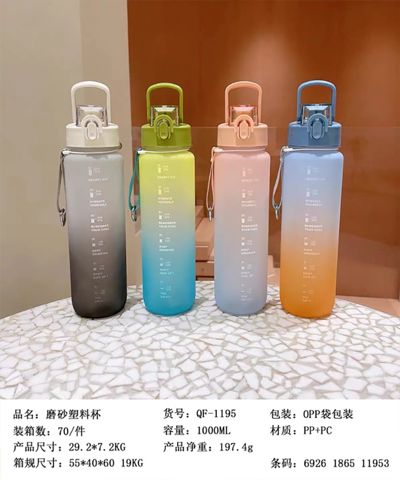 1000ML磨砂塑料杯（OPP袋）