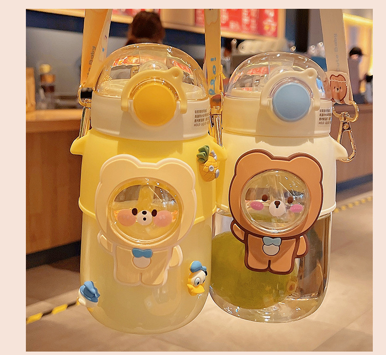 720ML哈啰熊塑料杯高颜值女生夏季大容量便携水壶