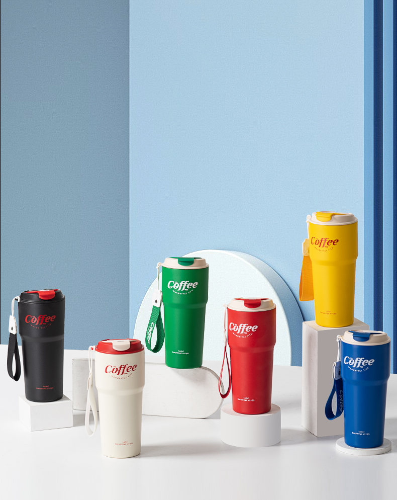 420ML小号挂绳咖啡保温杯304不锈钢男女士商务水杯