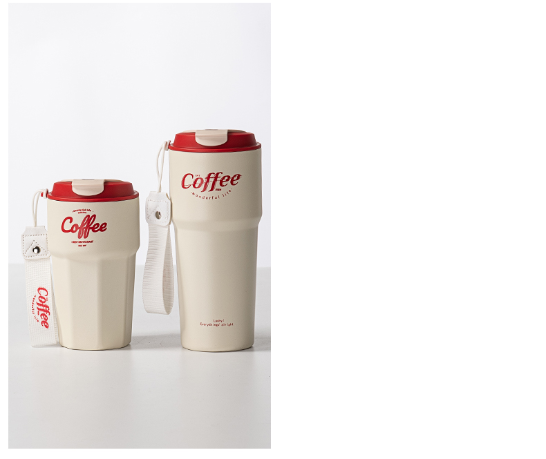 420ML小号挂绳咖啡保温杯304不锈钢男女士商务水杯