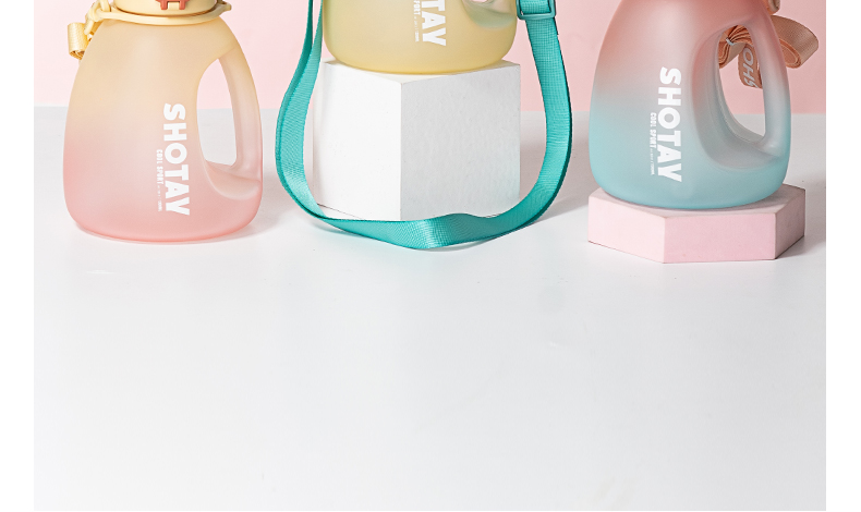 1300ML尚泰磨砂大肚塑料杯渐变色大容量水杯（TPE袋）