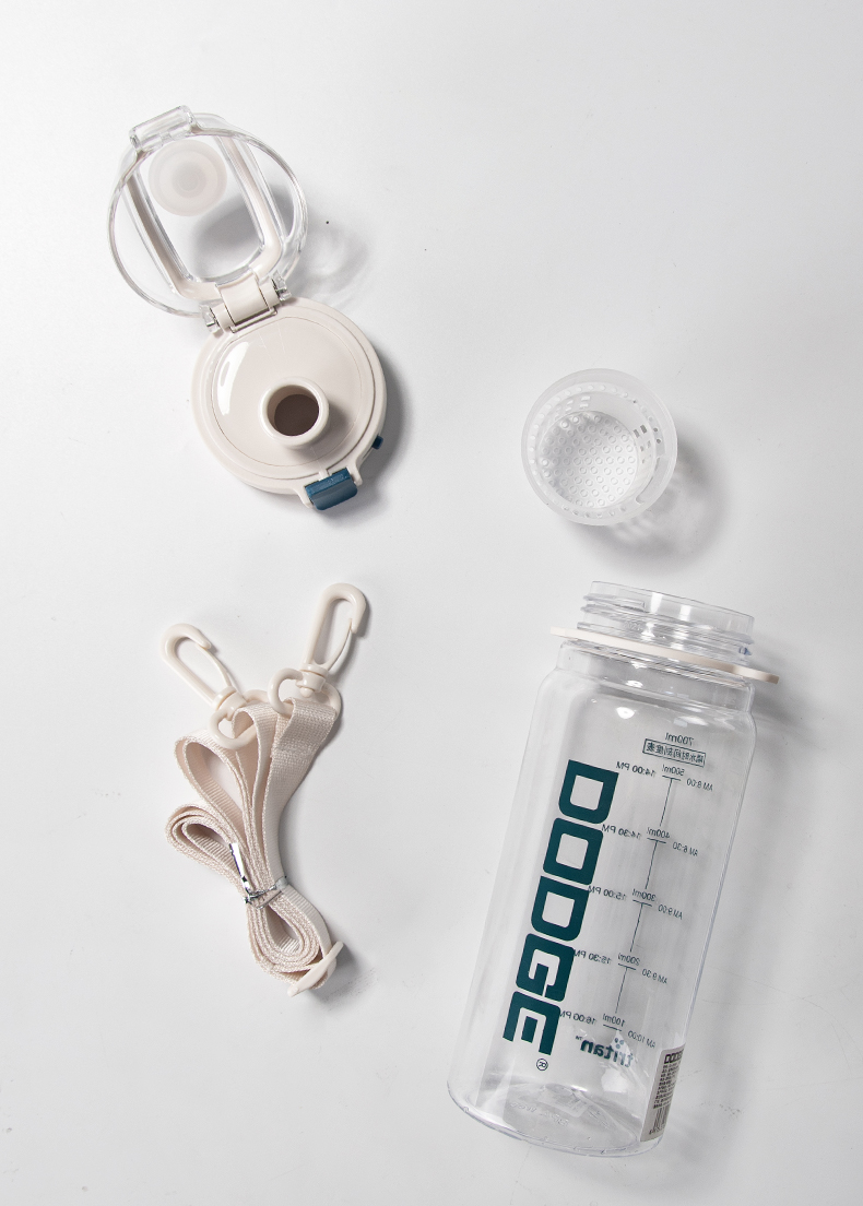 900ML大LOGO道奇律动运动塑料杯个性潮流带茶隔水杯