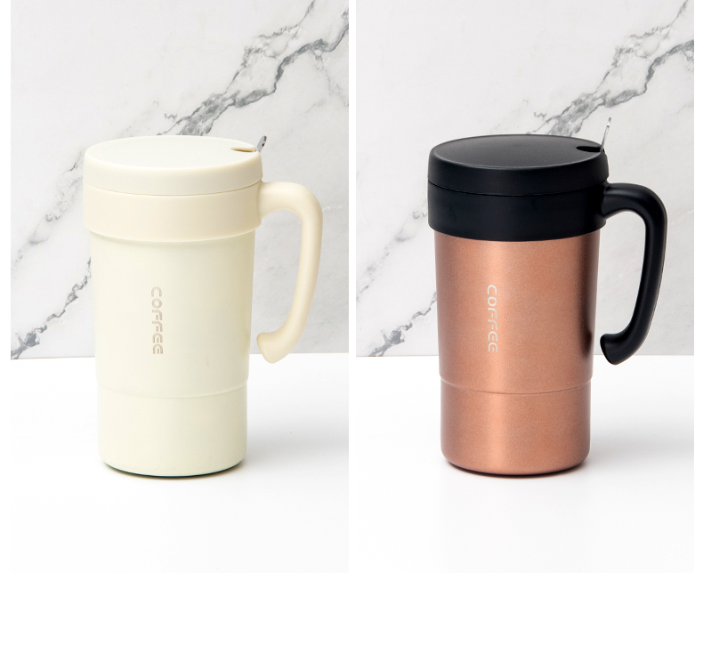 580ML时尚法式咖啡保温杯304不锈钢男女士商务水杯