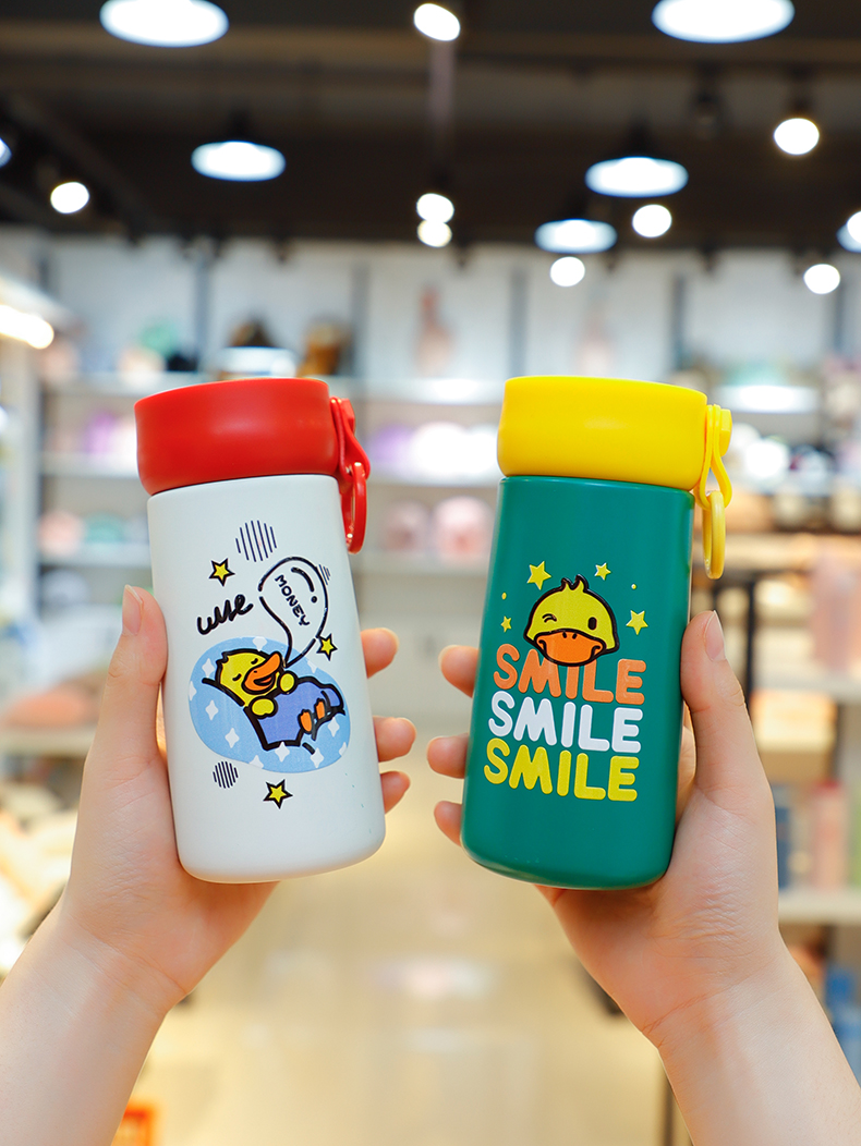 300ML卡通小黄鸭慕阳保温杯304不锈钢可爱直身水杯