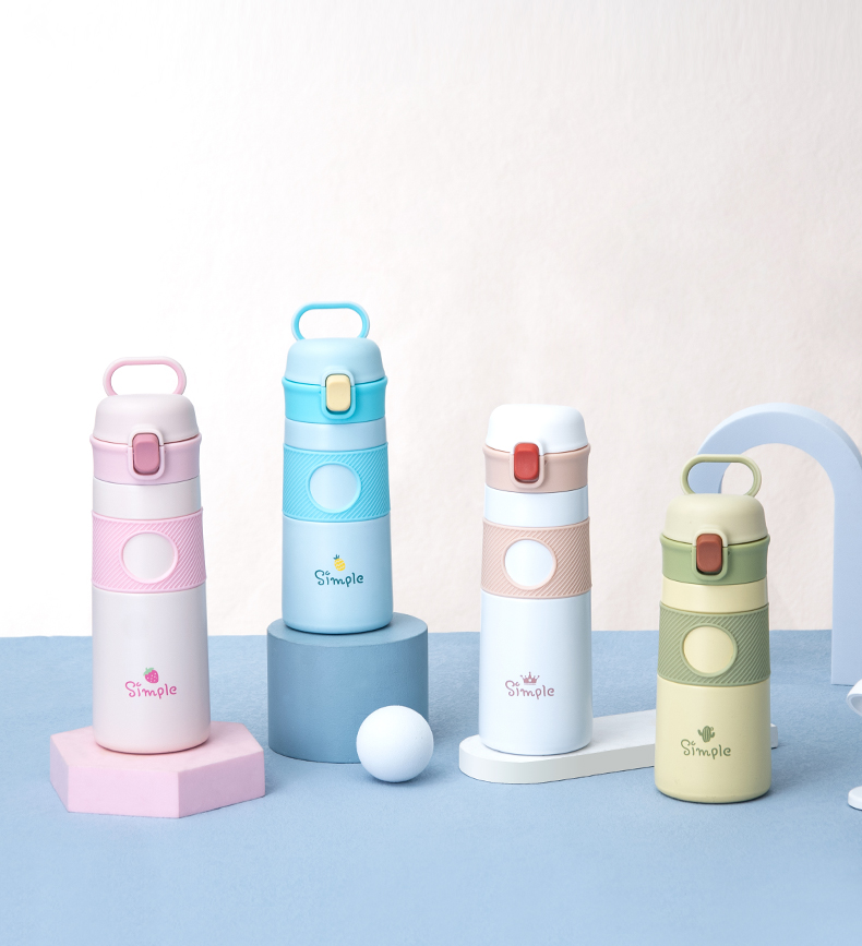 550ML水果沙拉酷乐直饮弹盖保温杯304不锈钢水杯