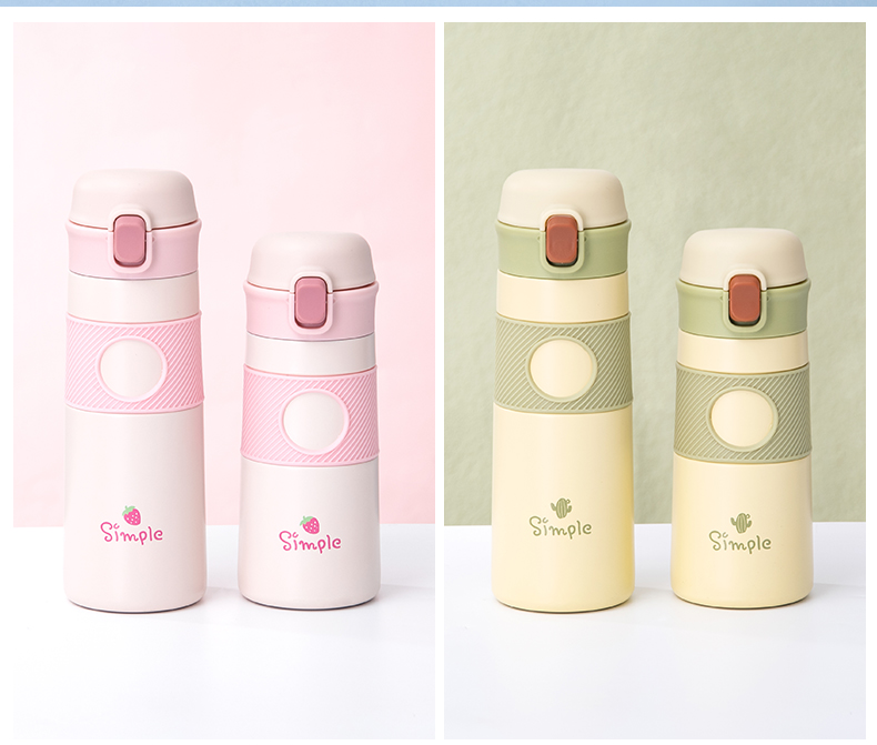 550ML水果沙拉酷乐直饮弹盖保温杯304不锈钢水杯