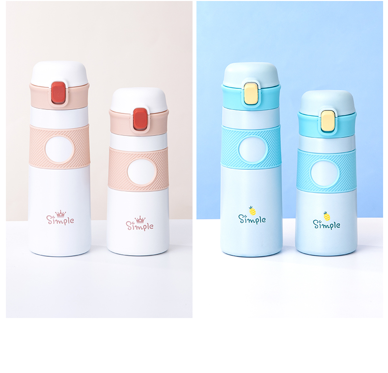 550ML水果沙拉酷乐直饮弹盖保温杯304不锈钢水杯