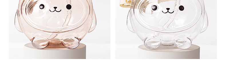 1000ML吸管水杯卡通可爱双饮塑料杯（彩盒）