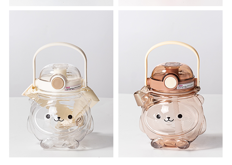 1000ML单饮吸管水杯卡通可爱塑料杯（彩盒）