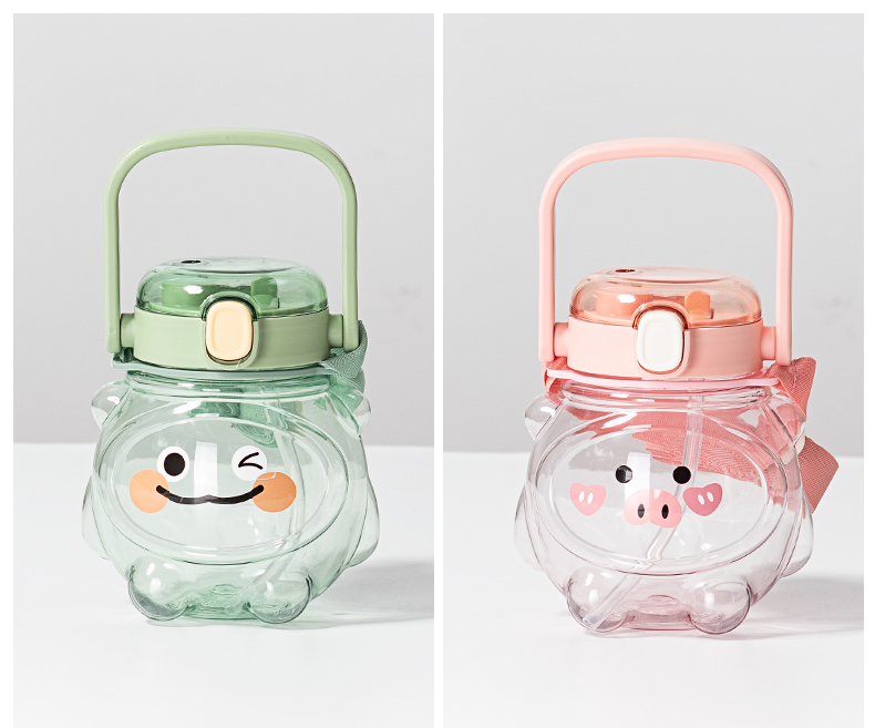 1000ML二代水杯卡通可爱双饮塑料杯（彩盒）