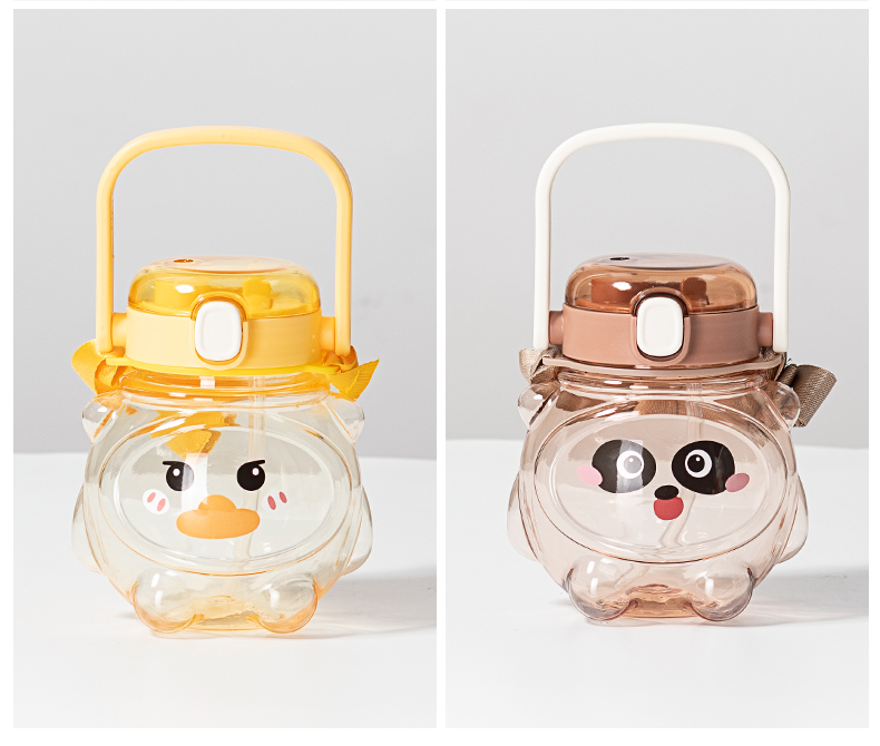 1000ML二代水杯卡通可爱双饮塑料杯（彩盒）