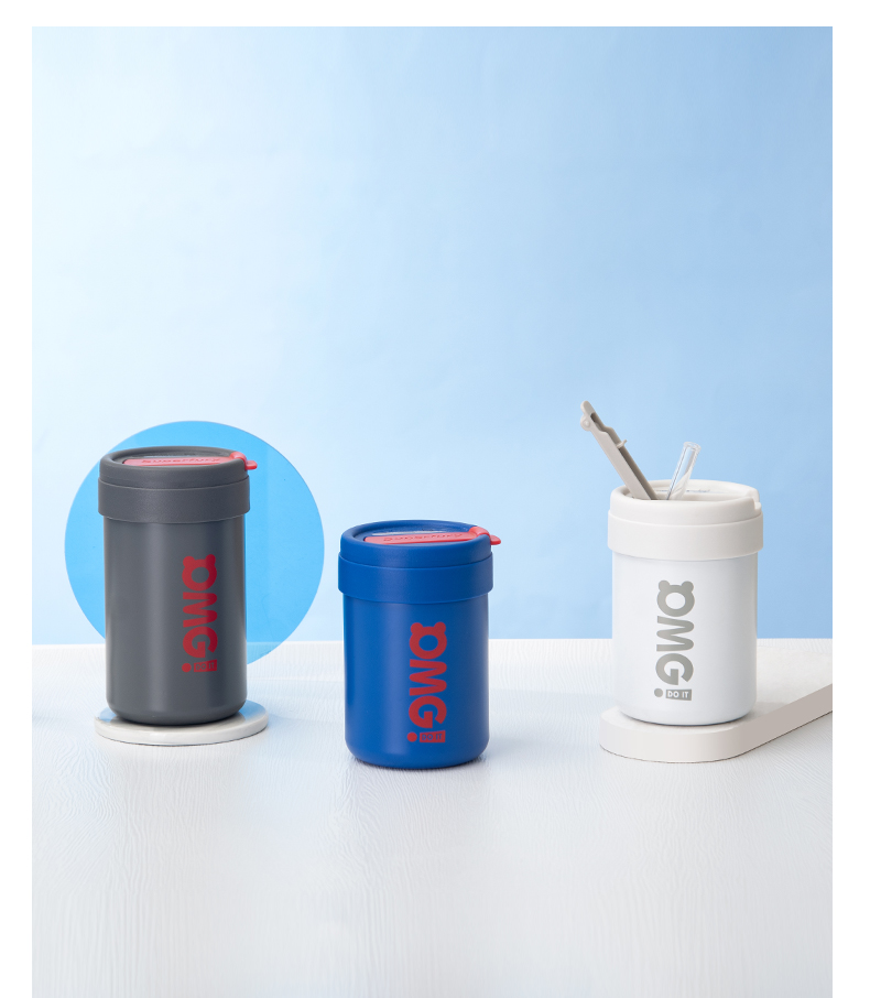 340ML时尚简约吨吨保温杯304不锈钢迷你便携吸管杯