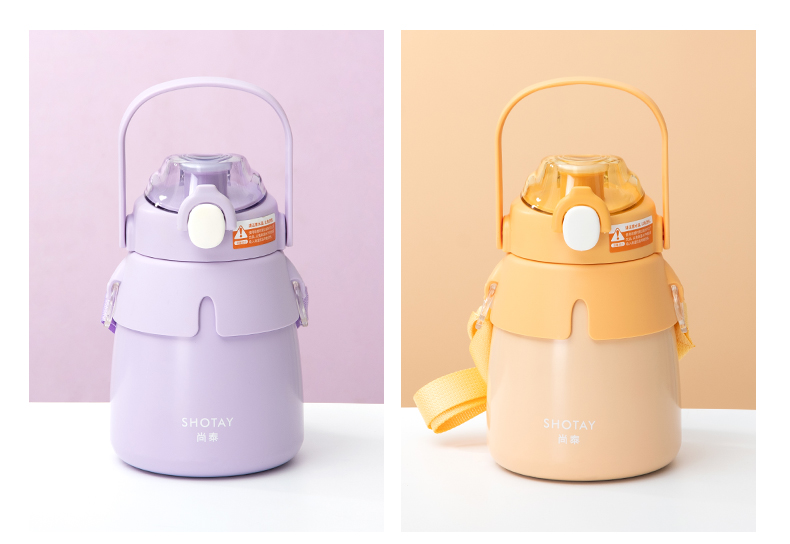 900ML尚泰大肚保温壶316不锈钢萌趣单饮保温杯