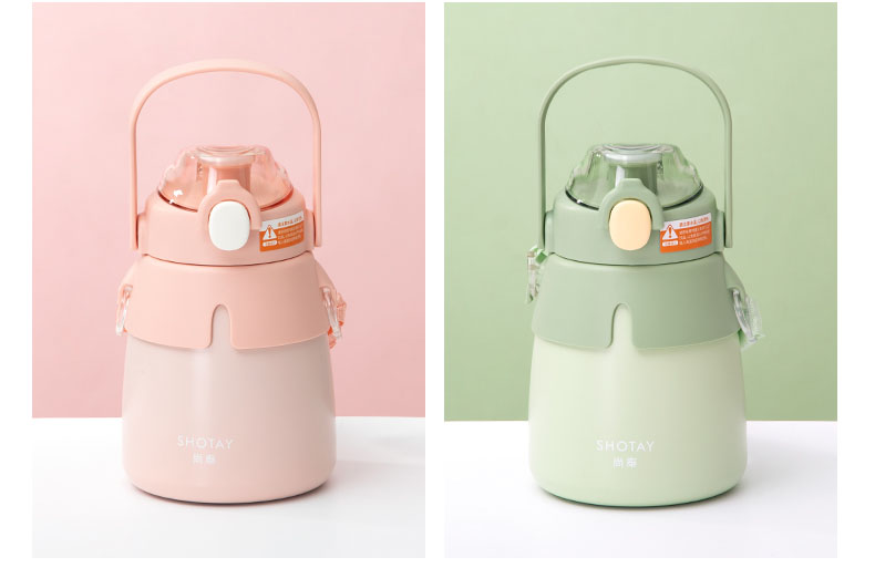 900ML尚泰大肚保温壶316不锈钢萌趣单饮保温杯