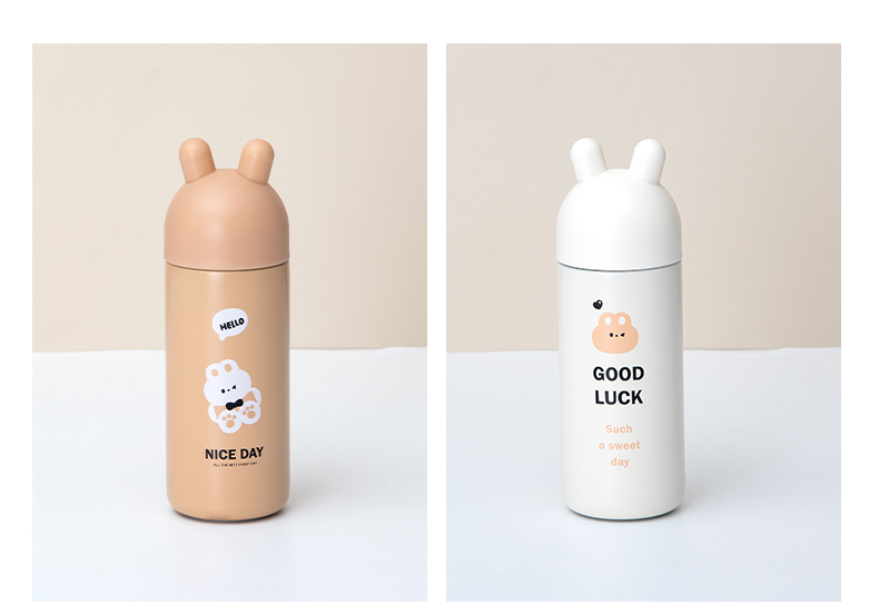 320ML卡通微笑兔保温杯304不锈钢小清新直饮水杯