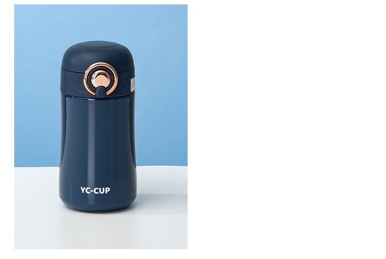 400ML简约时尚英伦米豆豆吸管弹跳杯304不锈钢保温杯