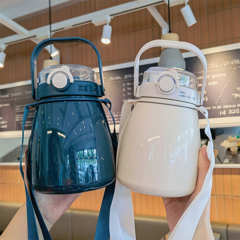 1000ML吨吨畅饮大肚保温杯304不锈钢大容量弹盖水杯