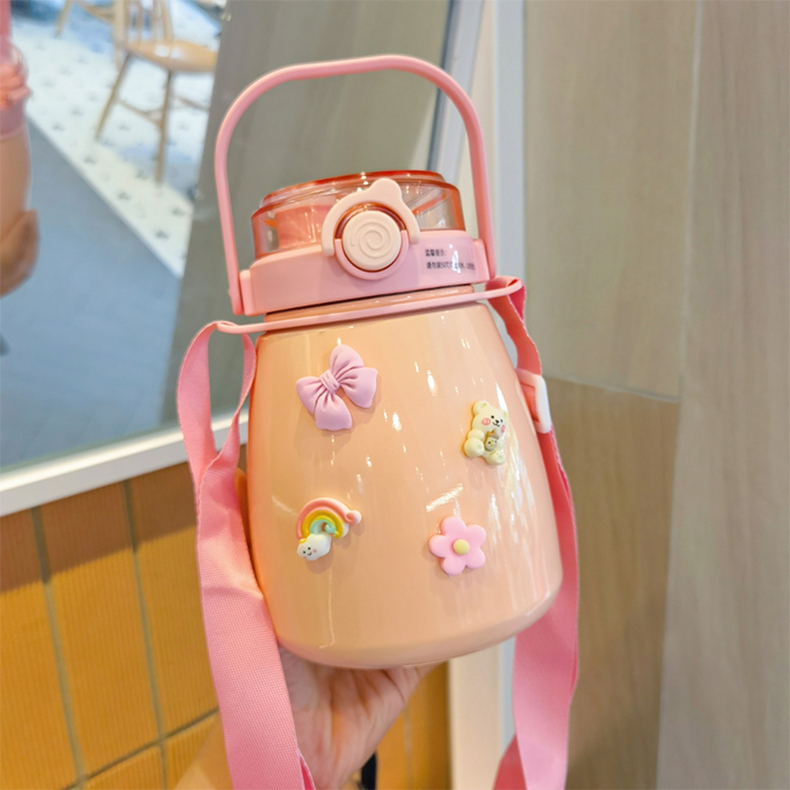 1000ML吨吨畅饮大肚保温杯304不锈钢大容量弹盖水杯