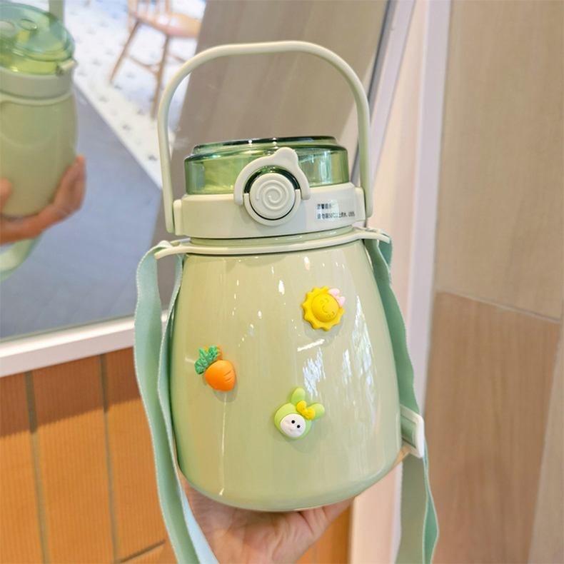 1000ML吨吨畅饮大肚保温杯304不锈钢大容量弹盖水杯