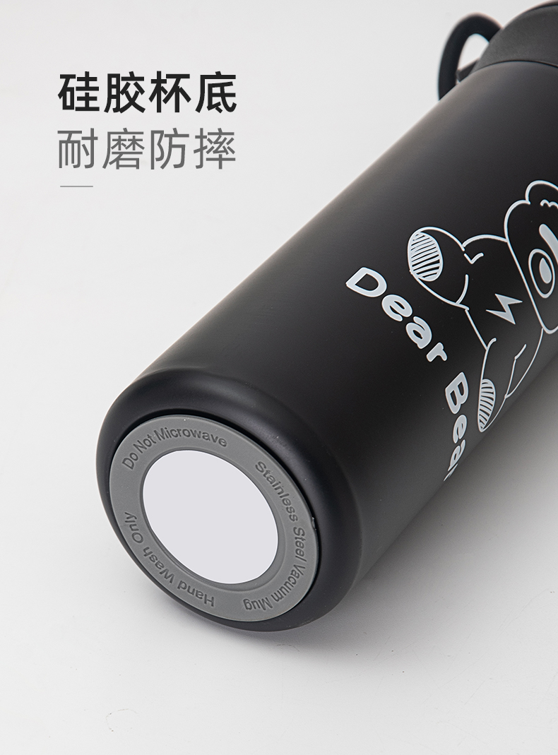 450ML酷酷动物弹跳保温杯304不锈钢便携直饮水杯