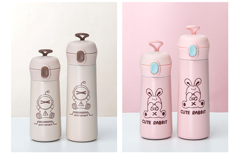 450ML酷酷动物弹跳保温杯304不锈钢便携直饮水杯