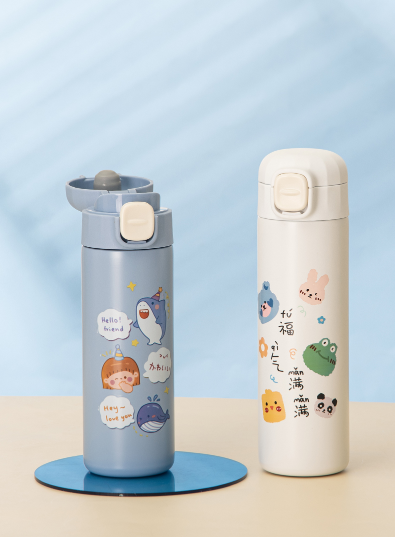 350ML海豚系列弹跳保温杯304不锈钢卡通可爱杯子