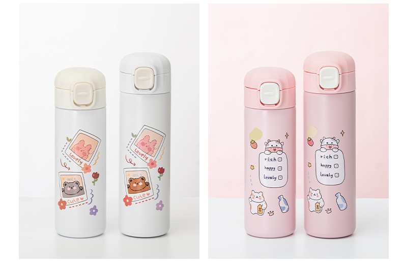 350ML海豚系列弹跳保温杯304不锈钢卡通可爱杯子
