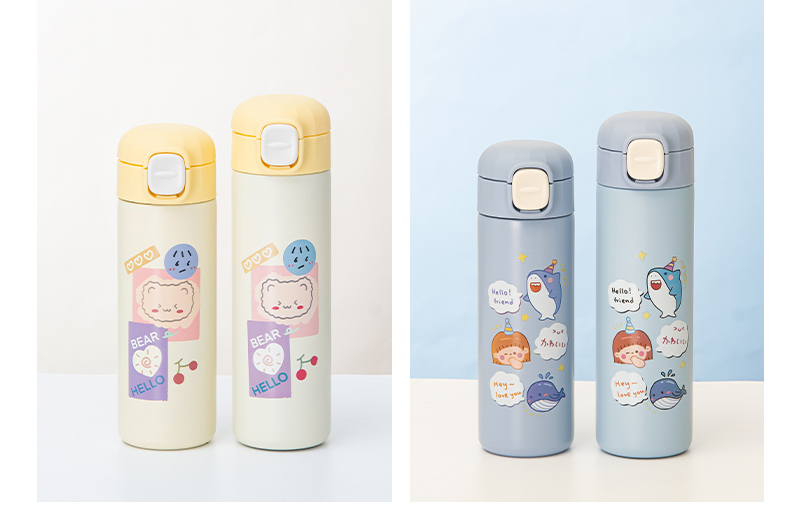 350ML海豚系列弹跳保温杯304不锈钢卡通可爱杯子