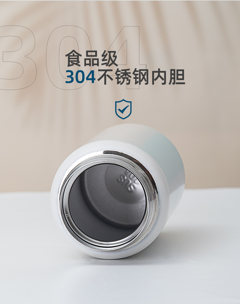 550ML简约纯色真空保温杯304不锈钢弹跳盖手提水杯