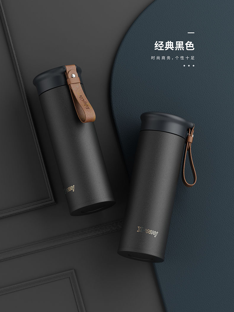 450ML白金系列博士保温杯304不锈钢带茶隔商务水杯