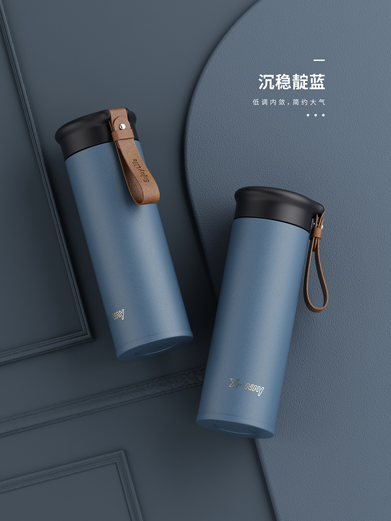 450ML白金系列博士保温杯304不锈钢带茶隔商务水杯