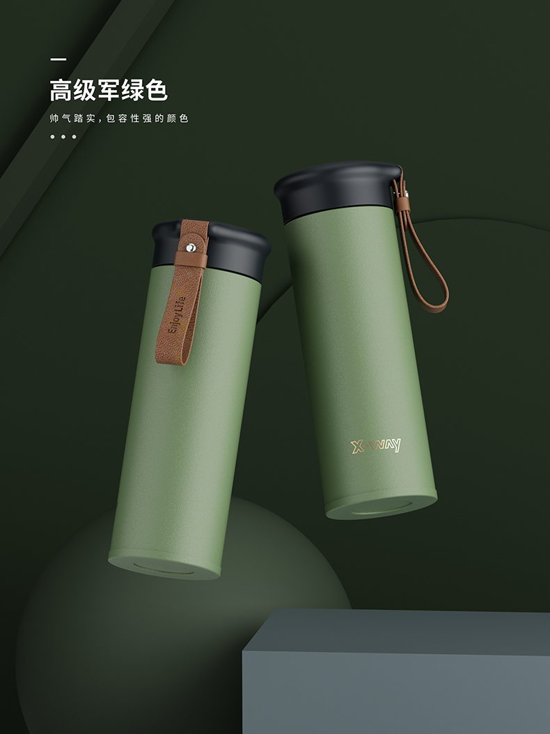 450ML白金系列博士保温杯304不锈钢带茶隔商务水杯