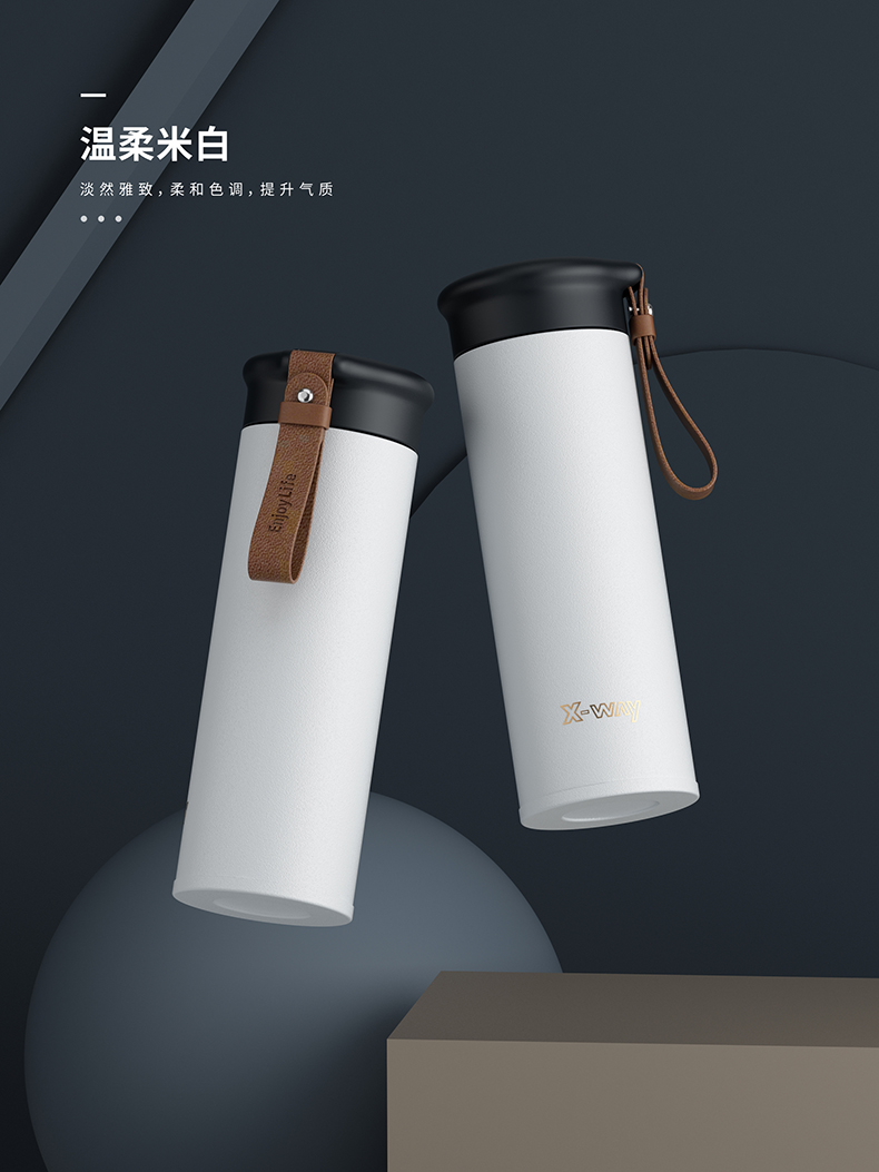 450ML白金系列博士保温杯304不锈钢带茶隔商务水杯